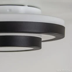 Straluma Plafonnière Master zwart+opaal glas IP44><noscript><img width=