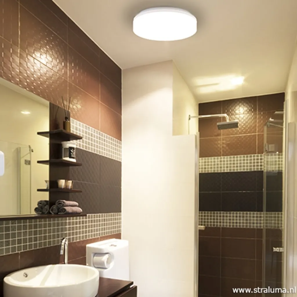 Straluma Plafonnière wit 27cm led 3000k IP44> Plafondlampen|Plafonnières