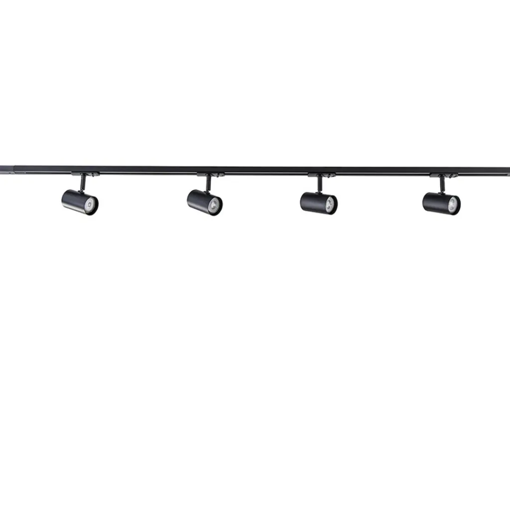 Straluma Rail Trackline set 1.5m zwart 4 spots> Plafondlampen|Opbouwspots