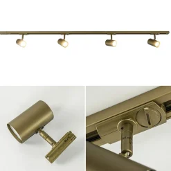 Straluma Railsysteem set 1,5 m met 4 GU10 spots brons><noscript><img width=