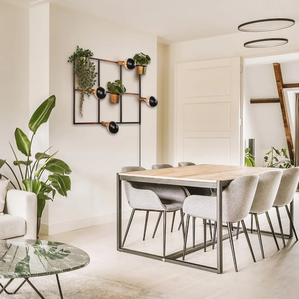 Straluma Rechthoekig wandrek met plantenpotten en E27 fittingen> Wandlampen|Botanische Verlichting