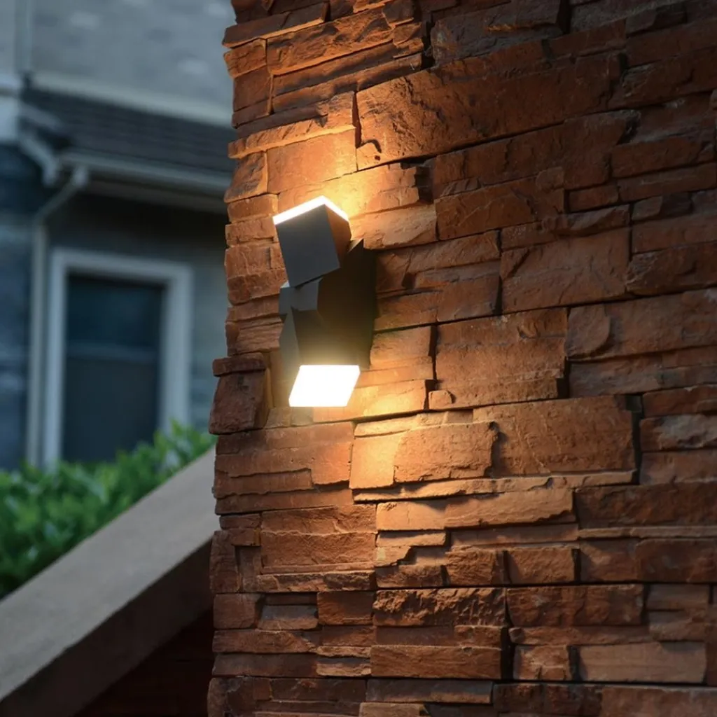 Straluma Rechthoekige LED buitenlamp verstelbaar zwart aluminium> Wandlampen|Buitenlampen