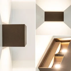 Straluma Rechthoekige LED buitenlamp aluminium bruin><noscript><img width=