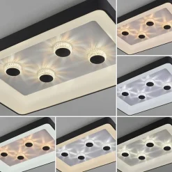 Straluma Rechthoekige LED plafondlamp zwart met kristaleffect><noscript><img width=