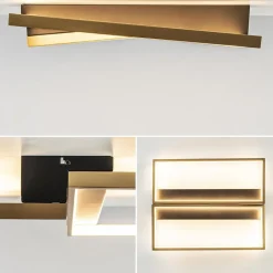 Straluma Rechthoekige LED plafondlamp zwart goud design><noscript><img width=