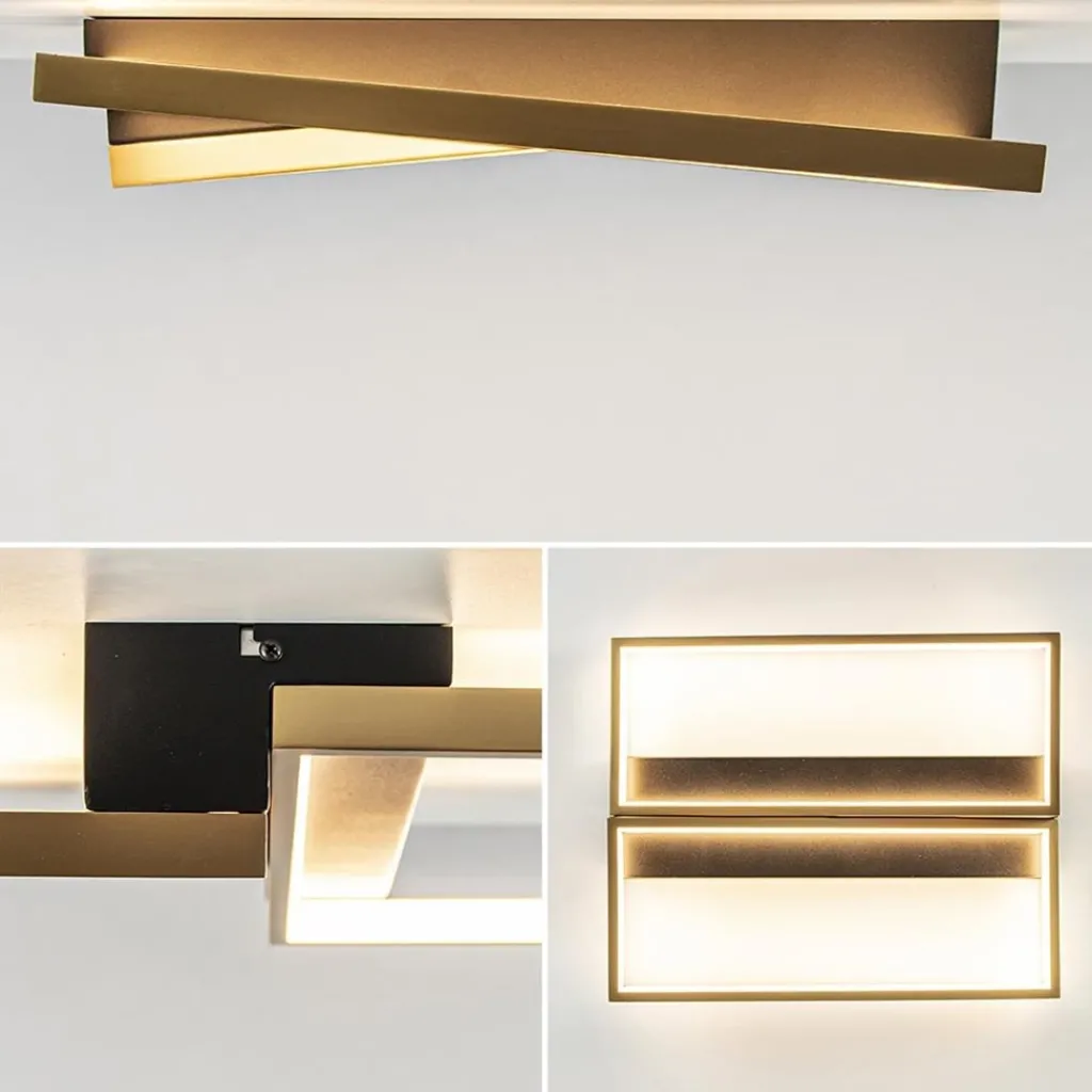 Straluma Rechthoekige LED plafondlamp zwart goud design> Plafondlampen|LED Plafondlampen