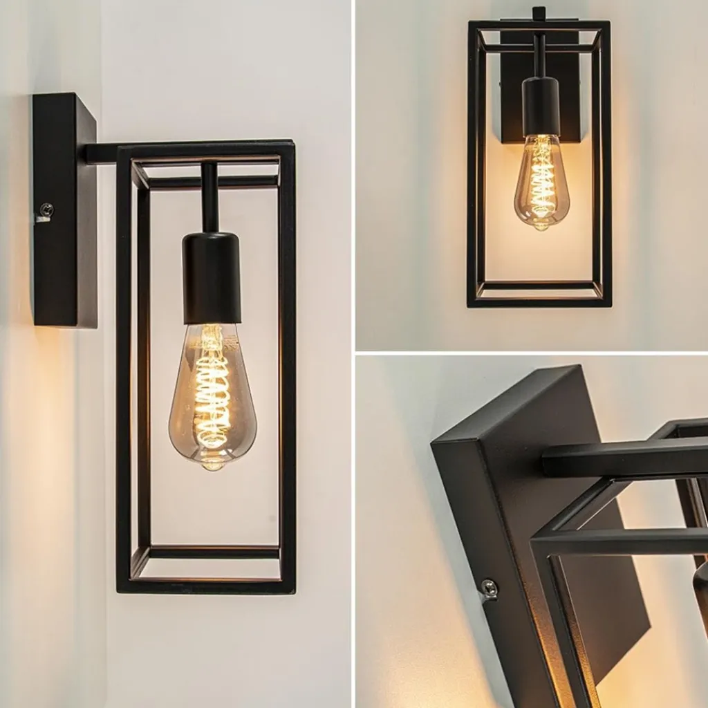 Straluma Rechthoekige wandlamp mat zwart frame> Wandlampen|Industriële Verlichting