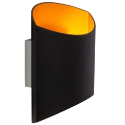 Straluma Rechthoekige wandlamp mat zwart met goud><noscript><img width=