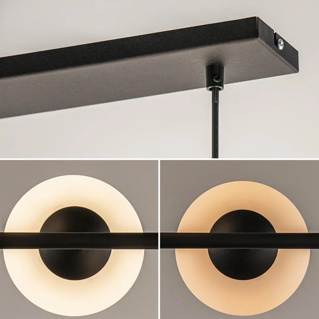 Straluma Retro eettafel hanglamp zwart met witte glazen bollen> Eettafellampen|Eetkamerverlichting