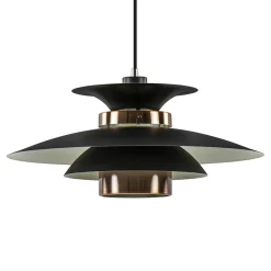 Straluma Retro hanglamp zwart met koper 50 cm> Hanglampen|Eettafellampen