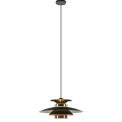 Straluma Retro hanglamp zwart met koper 50 cm> Hanglampen|Eettafellampen