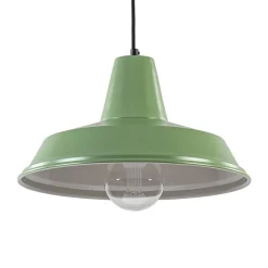 Straluma Retro metalen hanglamp groen met wit><noscript><img width=