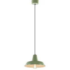 Straluma Retro metalen hanglamp groen met wit> Woonkamerlampen|Tienerkamerlampen
