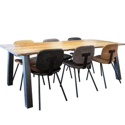 Straluma Retro moderne eetkamerstoel van imitatieleer><noscript><img width=