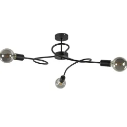 Straluma Retro plafondlamp pendel mat zwart 3-lichts><noscript><img width=