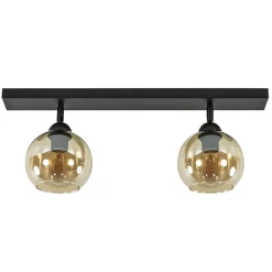 Straluma Retro plafondlamp zwart met amber glas verstelbaar><noscript><img width=