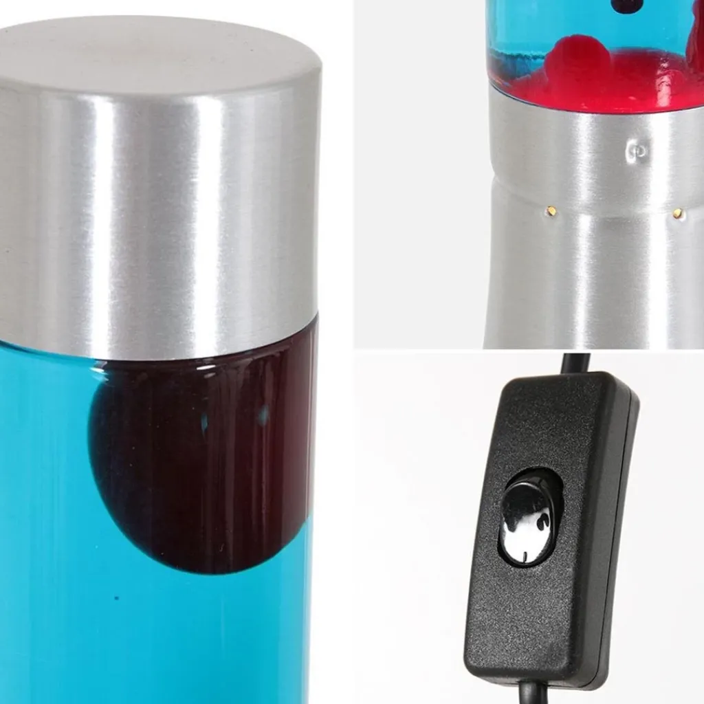 Straluma Retro tafellamp lava blauw met rood> Tienerkamerlampen|Kinderkamerverlichting