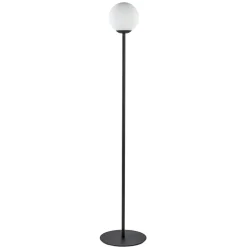 Straluma Retro vloerlamp mat zwart met witte glazen bol><noscript><img width=