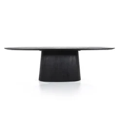 Straluma Robuuste mango houten eettafel Aron ovaal zwart> Eettafels