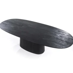 Straluma Robuuste mango houten eettafel Aron ovaal zwart><noscript><img width=