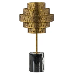 Straluma Robuuste tafelamp brons met zwart marmeren voet> Tafellampen|Decoratieve Verlichting