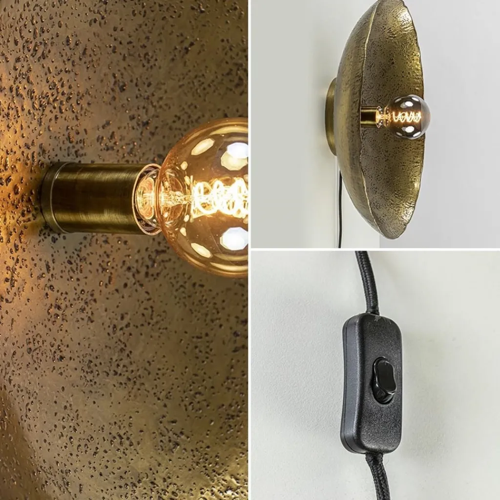 Straluma Robuuste wandlamp Neva rond 50 cm antiek brons> Wandlampen|Light and Living