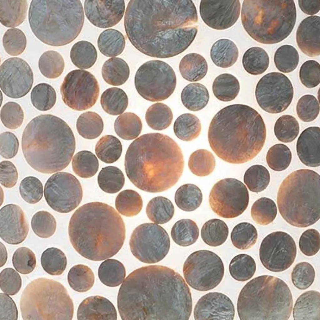 Straluma Romantische Schelpen wandlamp coin beige> Schelpenlampen|Woonkamerlampen