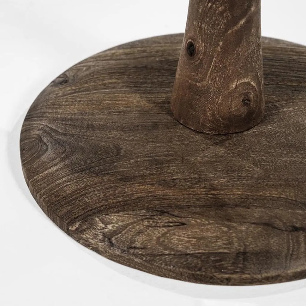 Straluma Ronde eetkamertafel bruin glas met mango houten poot> Eettafels