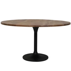 Straluma Ronde eettafel acacia hout met zwarte poot Bicoca> Light and Living|Eettafels