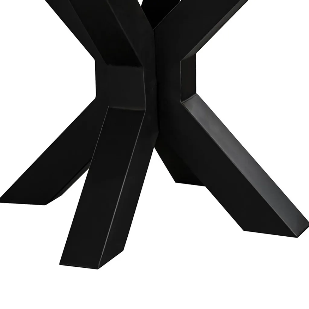 Straluma Ronde eettafel mangohout met zwarte poot Ø130 cm> Eettafels