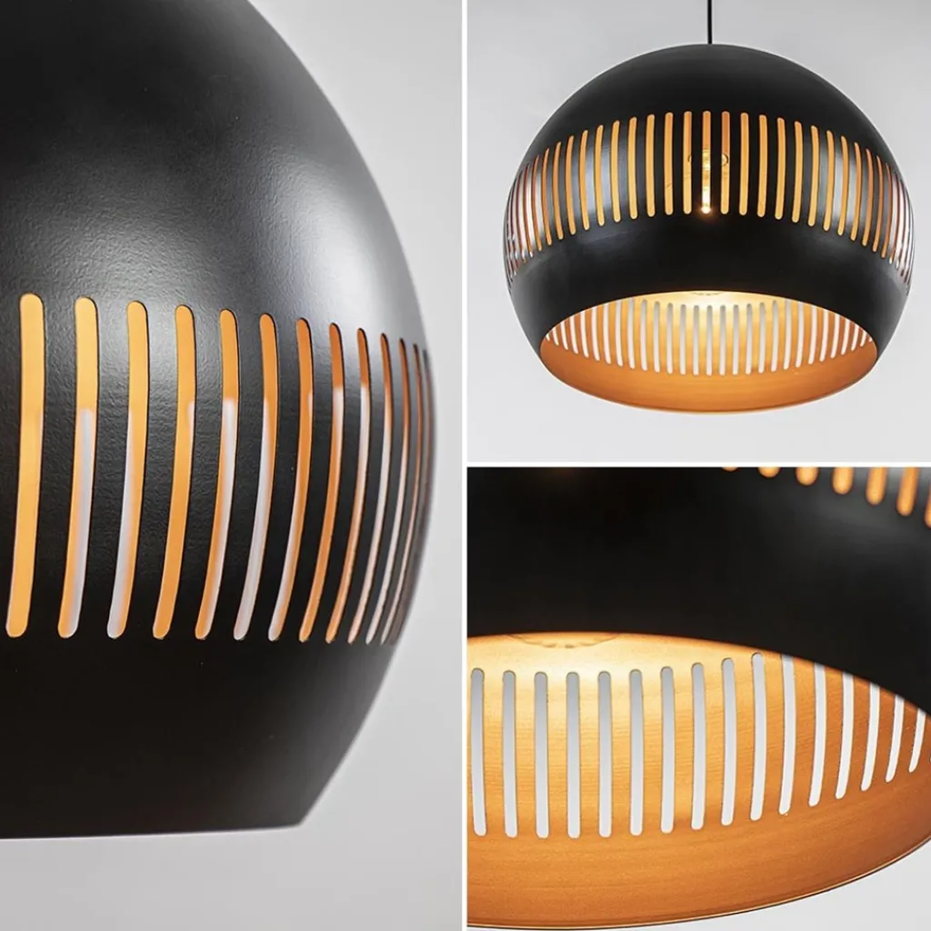 Straluma Ronde hanglamp koepel zwart/goud 40 cm> Eettafellampen|Woonkamerlampen