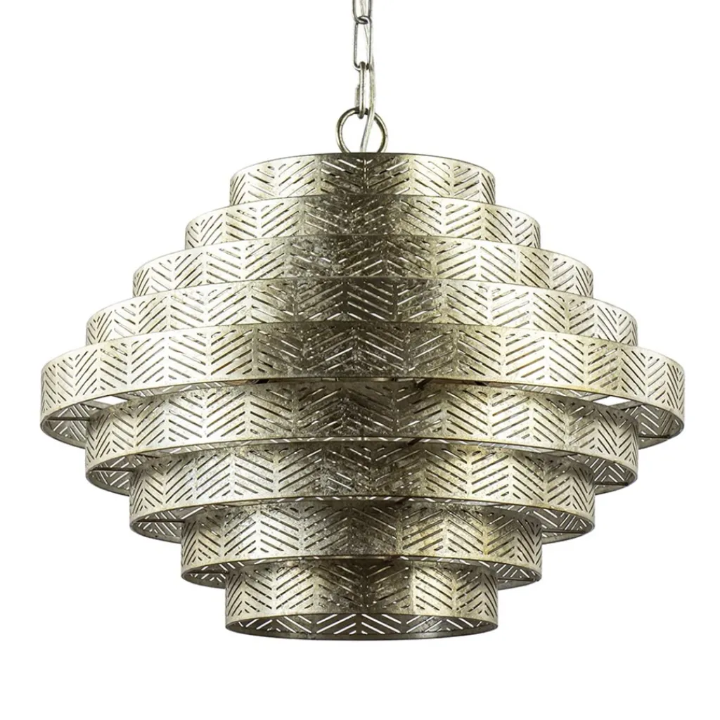 Straluma Ronde hanglamp metaal oud zilver 55 cm> Eettafellampen|Eetkamerverlichting