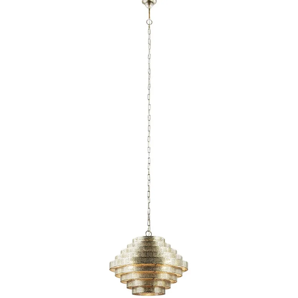 Straluma Ronde hanglamp metaal oud zilver 55 cm> Eettafellampen|Eetkamerverlichting