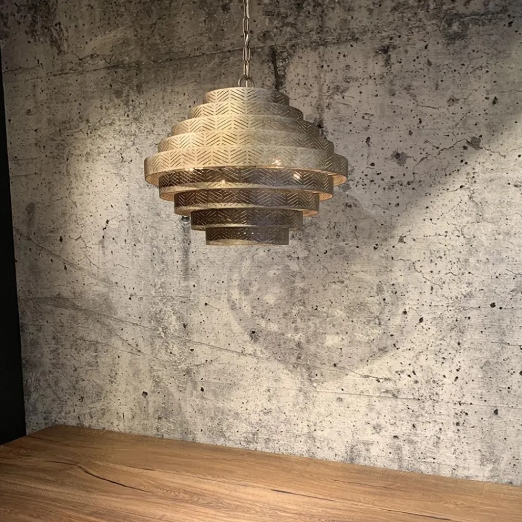 Straluma Ronde hanglamp metaal oud zilver 55 cm> Eettafellampen|Eetkamerverlichting