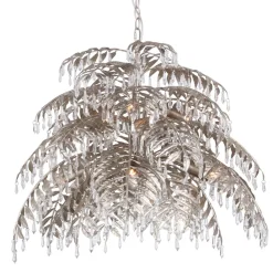 Straluma Ronde hanglamp palm ambachtelijk zilver> Videverlichting|Eetkamerverlichting