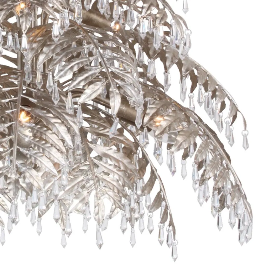 Straluma Ronde hanglamp palm ambachtelijk zilver> Videverlichting|Eetkamerverlichting