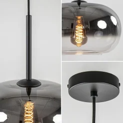 Straluma Ronde hanglamp zwart met smoke/helder glas gradient><noscript><img width=