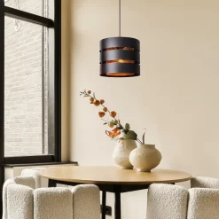 Straluma Ronde hanglamp zwart metaal met goud><noscript><img width=