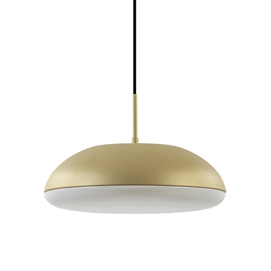 Straluma Ronde koepel hanglamp goud met witte kap> Eettafellampen|Eetkamerverlichting