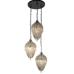 Straluma Ronde 3-lichts hanglamp Charlene nikkel/kristal> Light and Living|Pendel Lampen