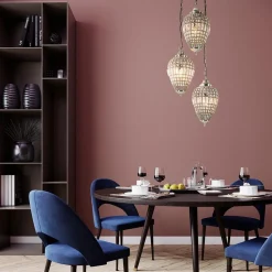 Straluma Ronde 3-lichts hanglamp Charlene nikkel/kristal><noscript><img width=