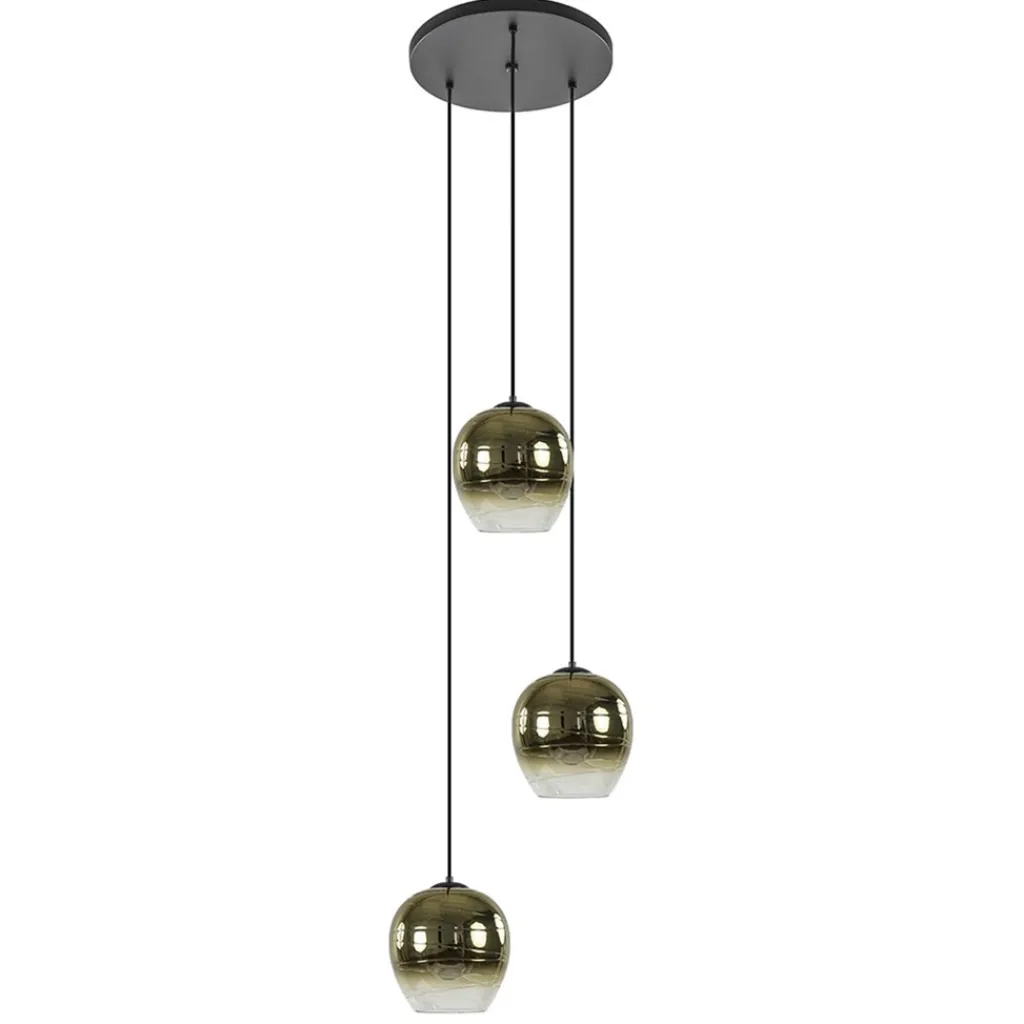 Straluma Ronde 3-lichts hanglamp golden gradient met zwart> Eettafellampen|Keukenverlichting