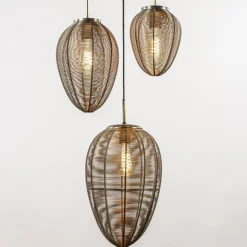 Straluma Ronde 3-lichts hanglamp Yaelle antiek brons met zwart><noscript><img width=