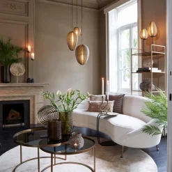 Straluma Ronde 3-lichts hanglamp Yaelle antiek brons met zwart><noscript><img width=