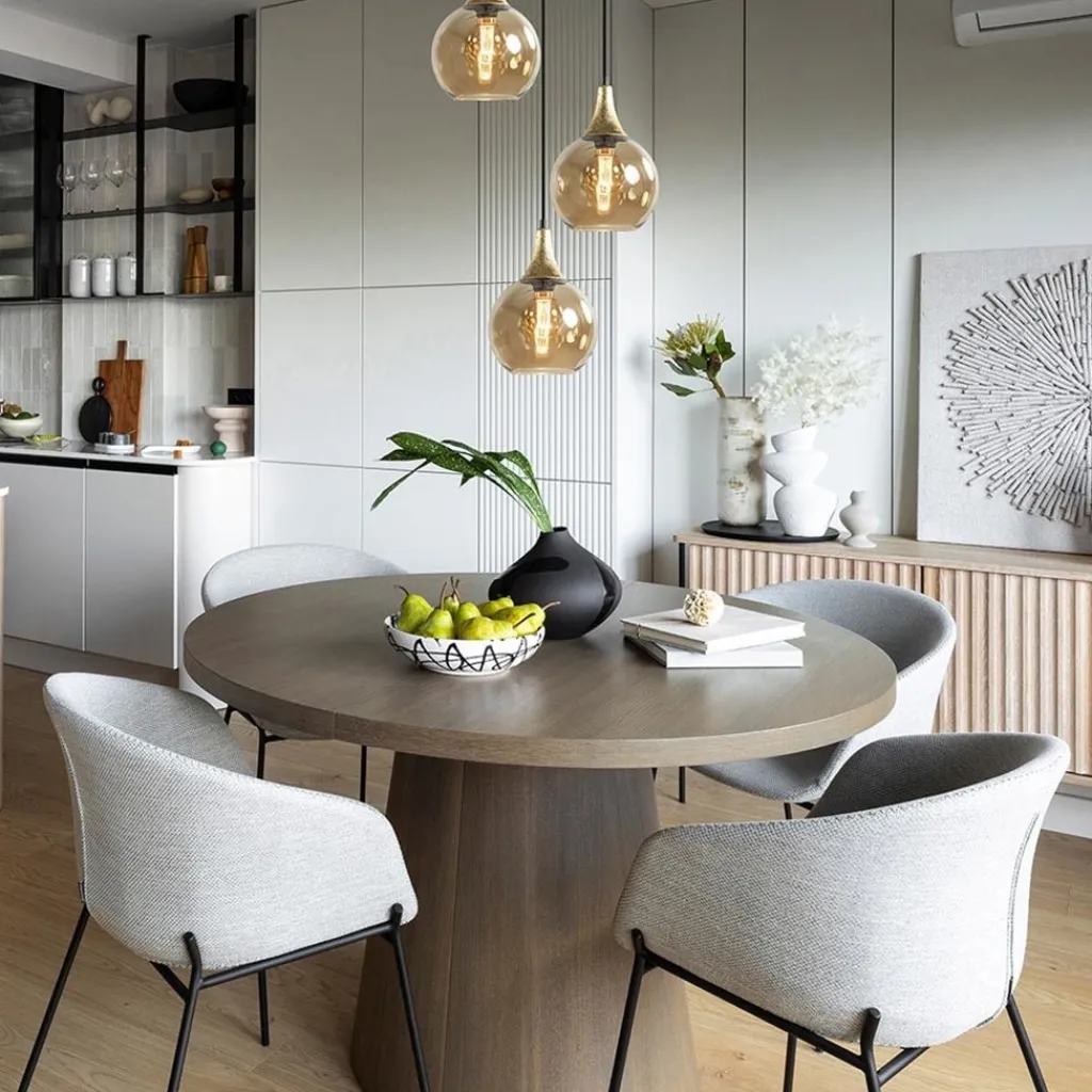 Straluma Ronde 3-lichts hanglamp zwart met goud en amber glas> Eettafellampen|Pendel Lampen