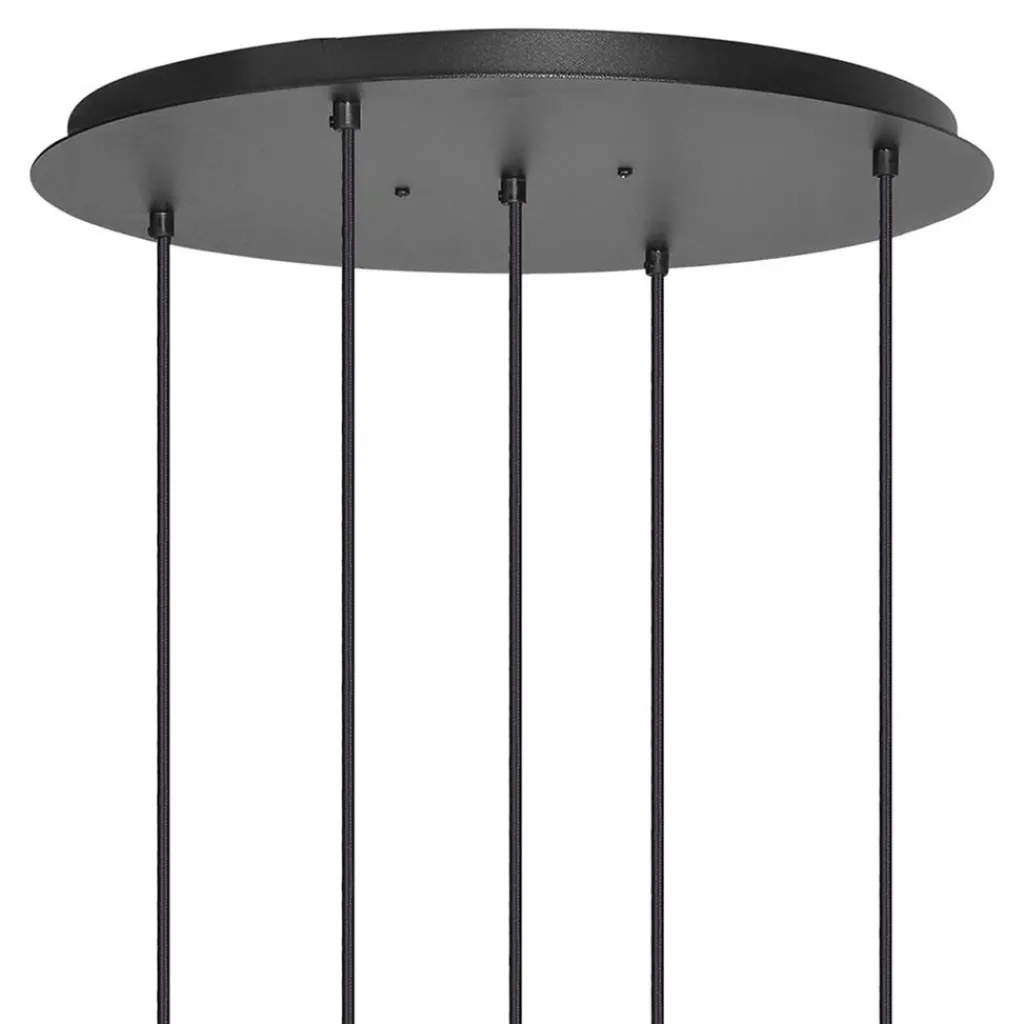 Straluma Ronde 5-lichts hanglamp zwart met nikkel> Hanglampen|Eettafellampen