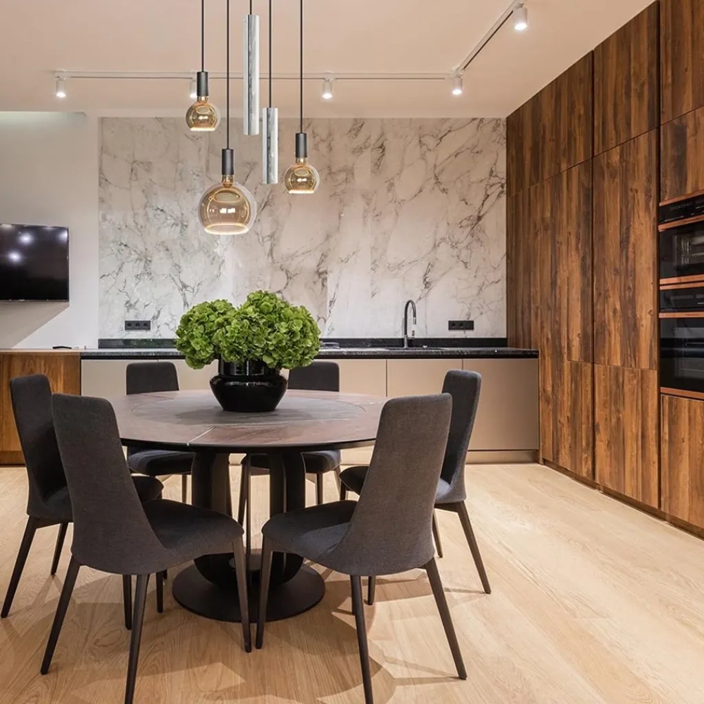 Straluma Ronde 5-lichts hanglamp zwart met nikkel> Hanglampen|Eettafellampen