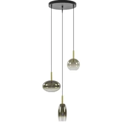 Straluma Ronde 3-Lichts LED hanglamp met gold fading glas> Hanglampen|Eettafellampen