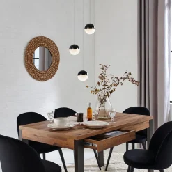 Straluma Ronde 3-Lichts LED hanglamp met zwarte bollen dimbaar><noscript><img width=