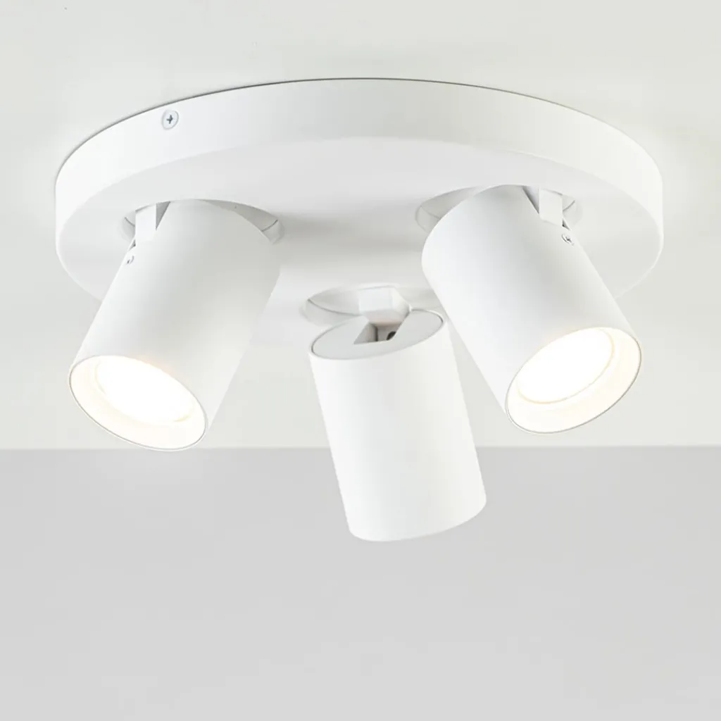 Straluma Ronde 3-lichts opbouwspot mat wit> Opbouwspots|Woonkamerlampen